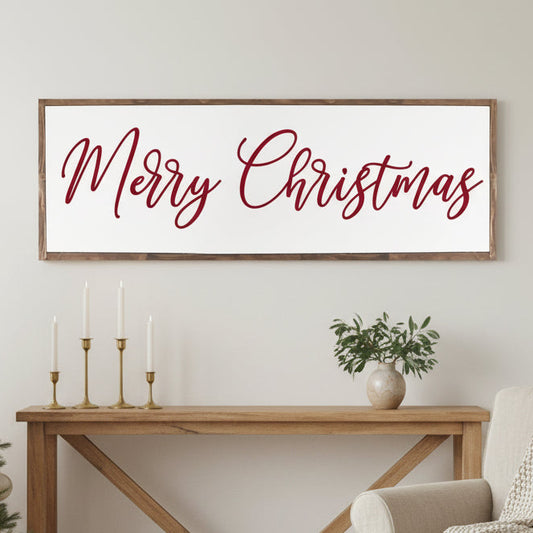 Classic Merry Christmas Wood Sign, Christmas Wood Sign, Classic Farmhouse Christmas Wood Sign