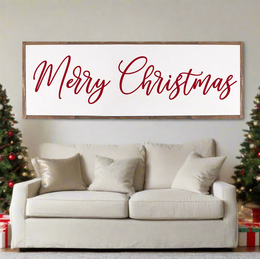 Merry Christmas Farmhouse Wood Sign