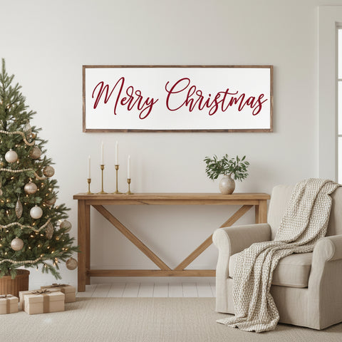 Merry Christmas Farmhouse Wood Sign