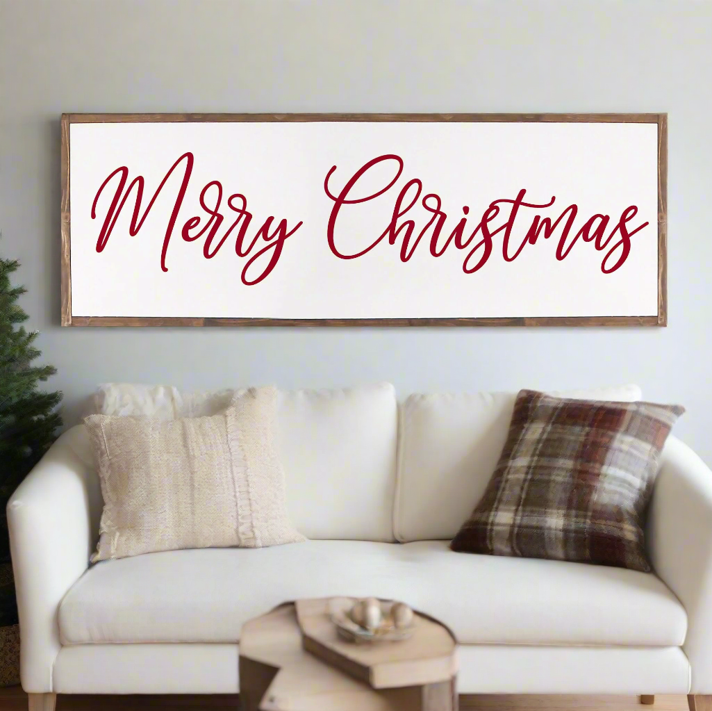 Merry Christmas Farmhouse Wood Sign