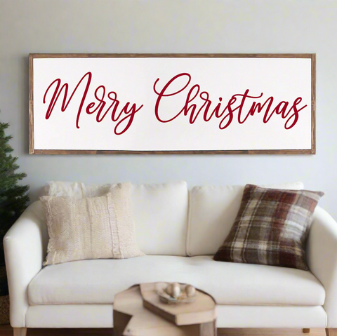 Merry Christmas Farmhouse Wood Sign