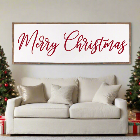 Merry Christmas Farmhouse Wood Sign