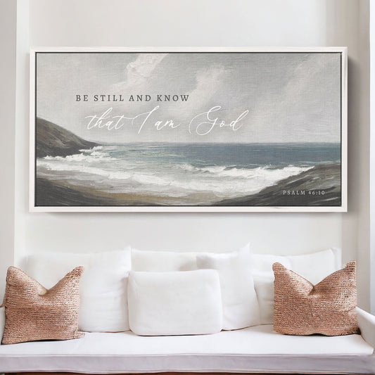 Christian Wall Art | Be Still and Know That I Am God, Vintage oil Painting Print on Canvas | Wall Art | Psalm 46:10 Scripture Wall Art |