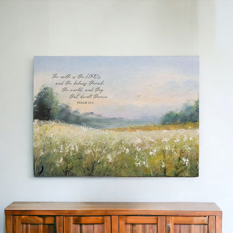 Scripture Wall Art | Scripture Canvas | Christian Canvas | Wall Art | Christian wall art || The Earth is the Lord's | Psalm 24:1
