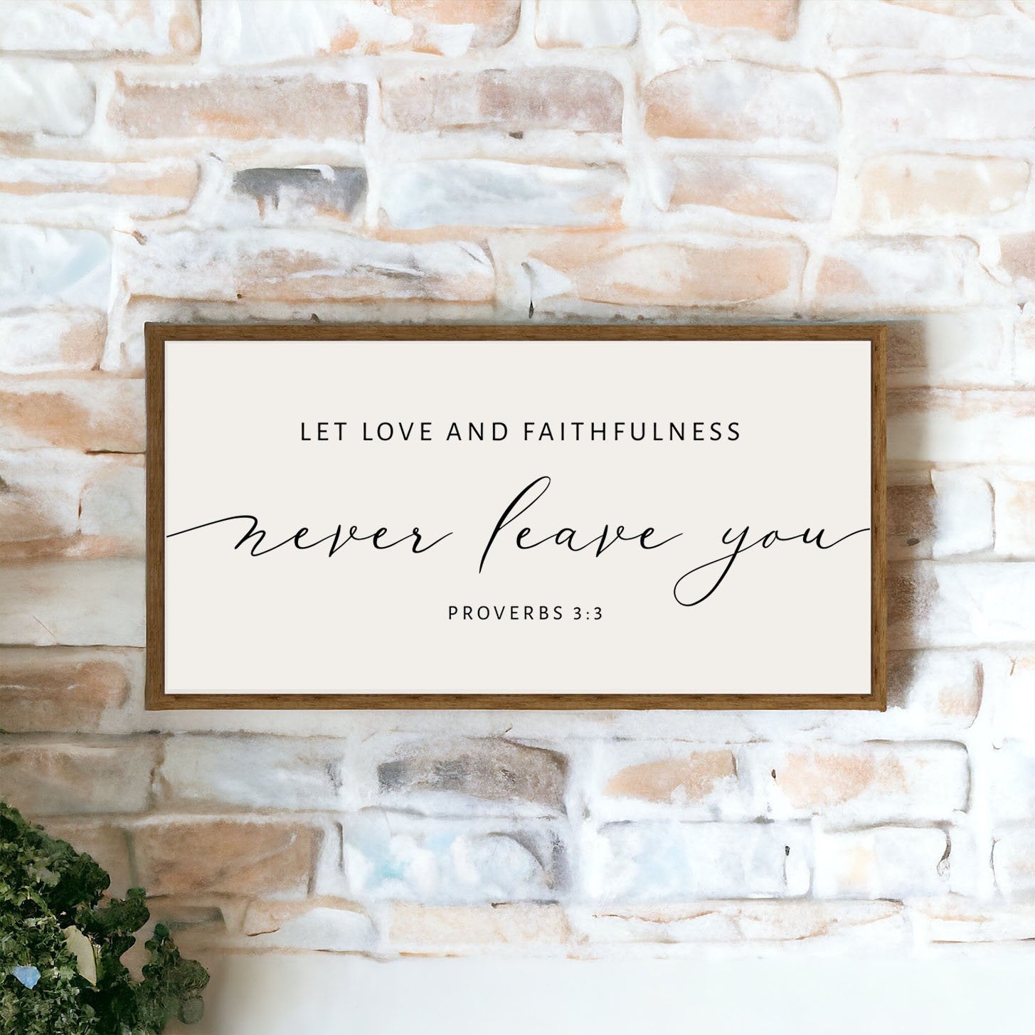 Let Love and Faithfulness Never Leave You | Christian Wood Sign | Master bedroom | CHRISTIAN WALL ART | Scripture Wall Art | Proverbs 3:3 |