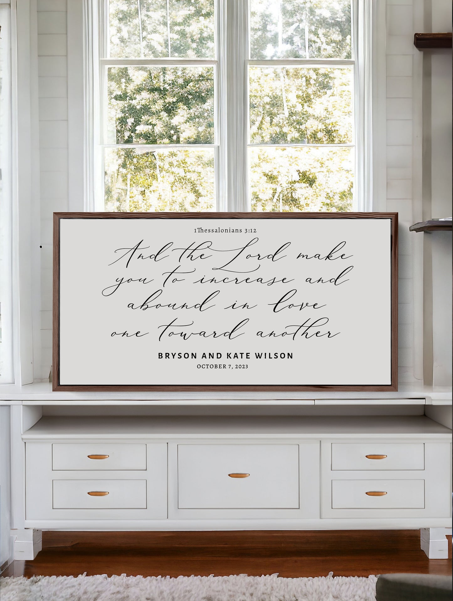 And The Lord Make You to Increase and Abound In Love | Christian Wood Sign | Master bedroom | CHRISTIAN WALL ART | Scripture Wall Art |