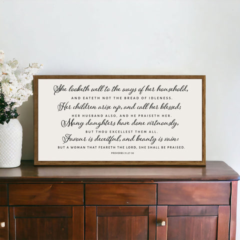 Proverbs 31 | Christian Wood Sign | Master bedroom | CHRISTIAN WALL ART | Scripture Wall Art | Proverbs 3:3 | Gift for her