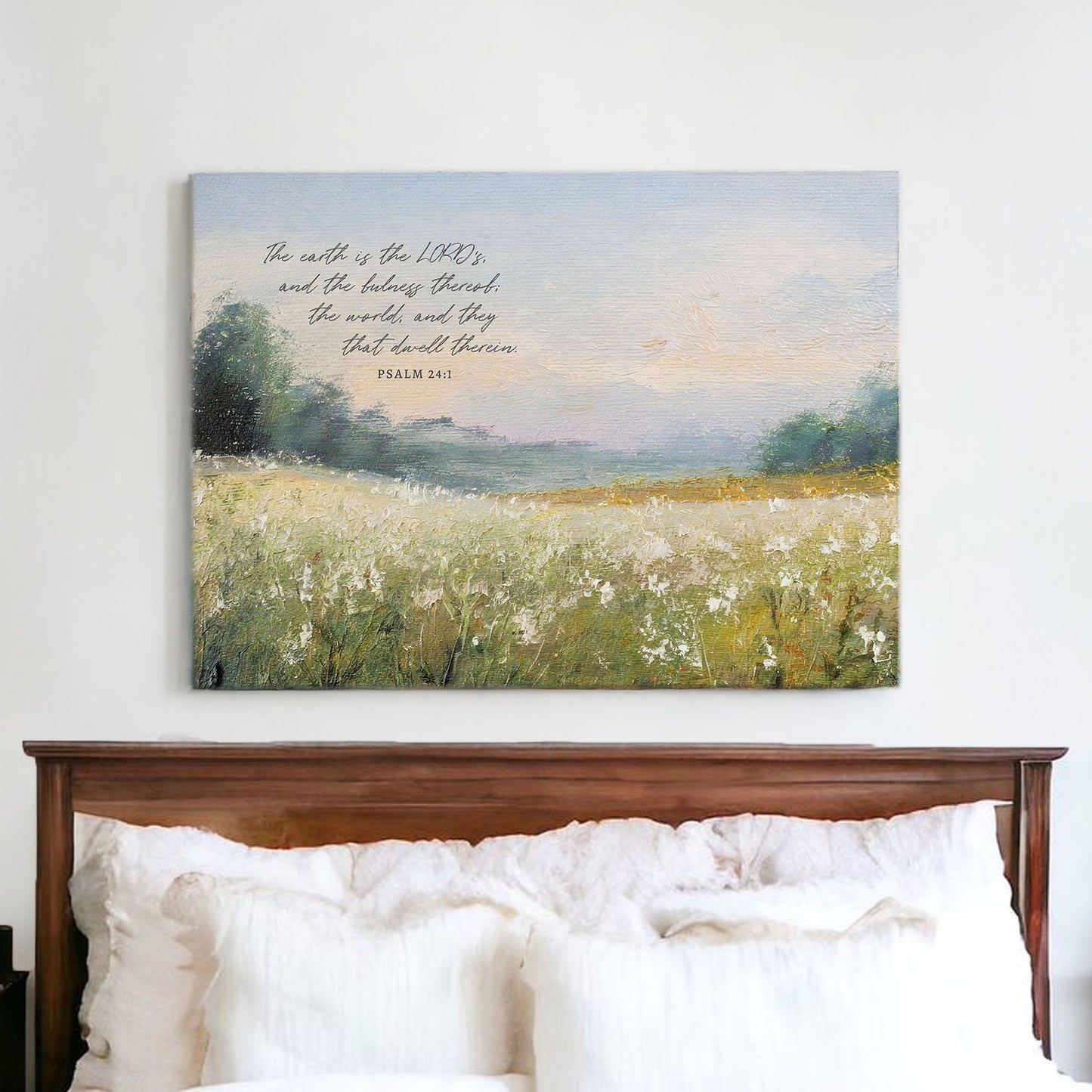 Scripture Wall Art | Scripture Canvas | Christian Canvas | Wall Art | Christian wall art || The Earth is the Lord's | Psalm 24:1