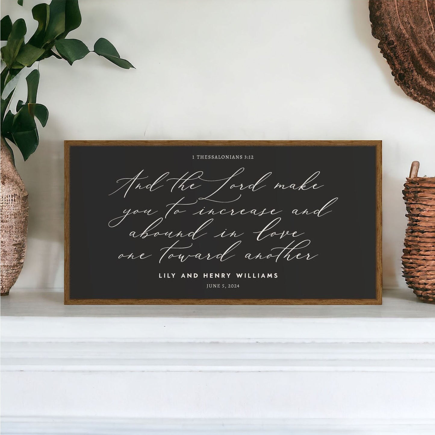 And The Lord Make You to Increase and Abound In Love | Christian Wood Sign | Master bedroom | CHRISTIAN WALL ART | Scripture Wall Art |