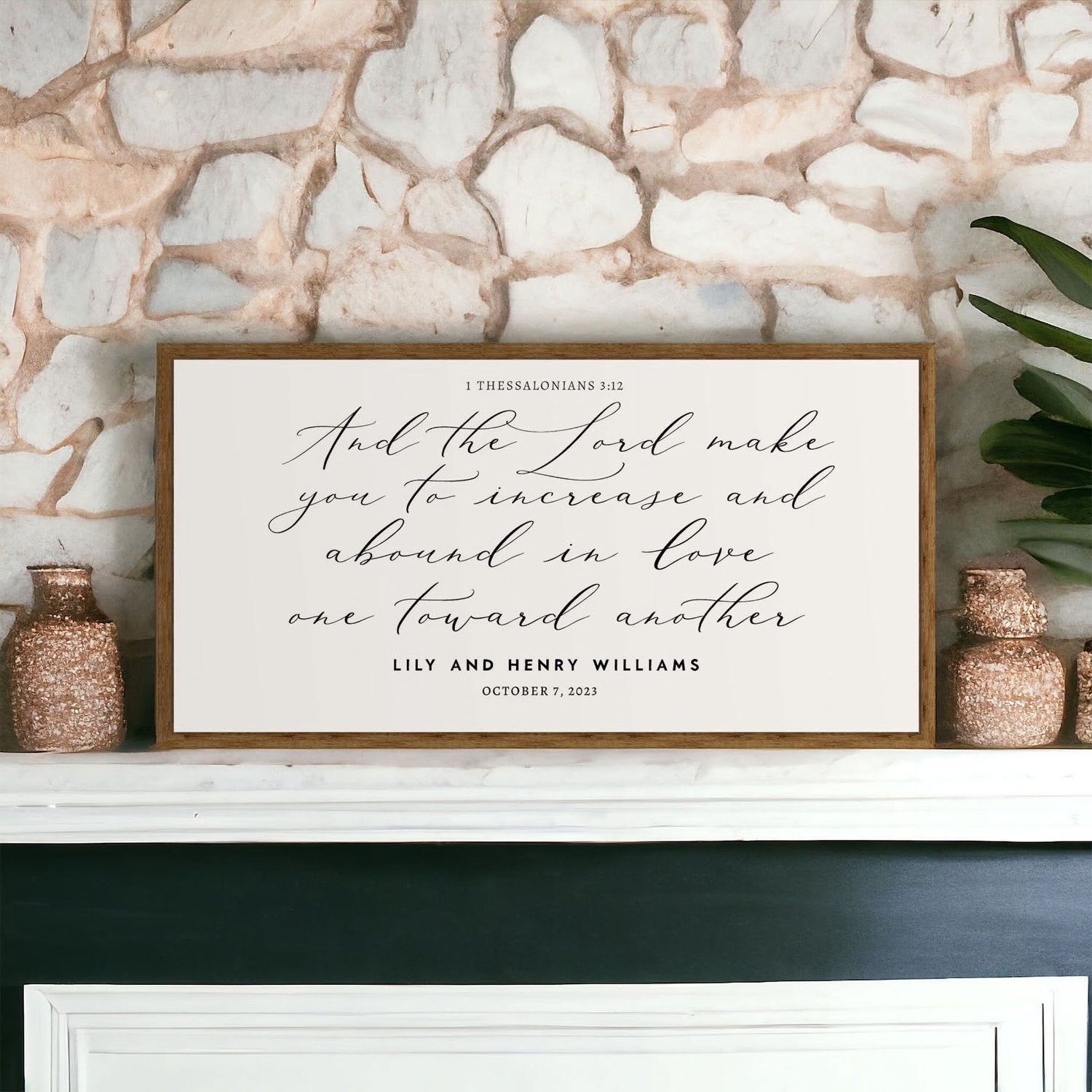 And The Lord Make You to Increase and Abound In Love | Christian Wood Sign | Master bedroom | CHRISTIAN WALL ART | Scripture Wall Art |