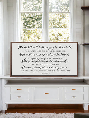 Proverbs 31 | Christian Wood Sign | Master bedroom | CHRISTIAN WALL ART | Scripture Wall Art | Proverbs 3:3 | Gift for her