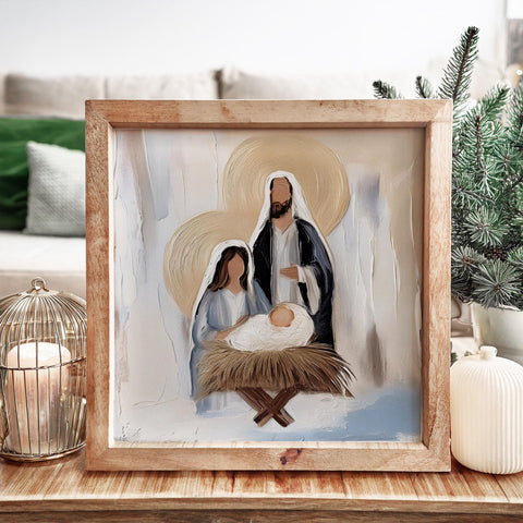 Nativity Painting | Christmas Story Art | Religious Wall Decor | Christian Nativity Scene | Holiday Artwork | The birth of Christ | Nativity