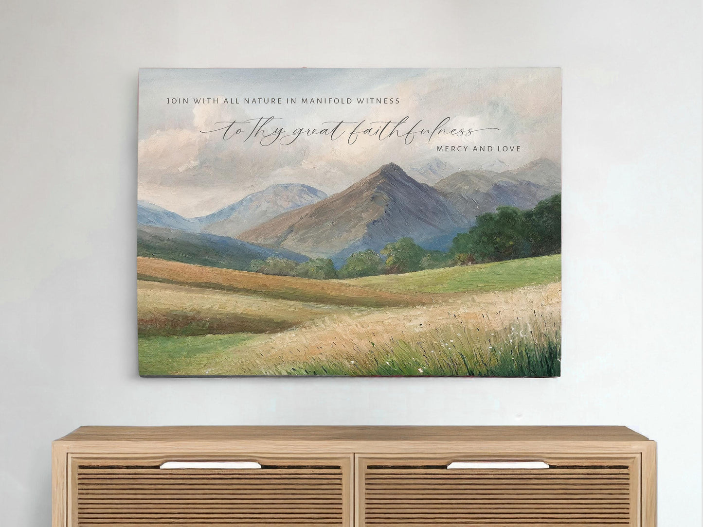 Christian Wall Art | To Thy Great Faithfulness | Modern Landscape Wall Art | Vintage Art Print | Scripture Wall Art | Christian Home Decor