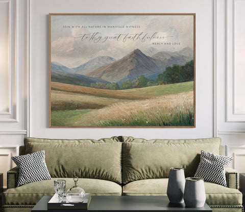 Christian Wall Art | To Thy Great Faithfulness | Modern Landscape Wall Art | Vintage Art Print | Scripture Wall Art | Christian Home Decor