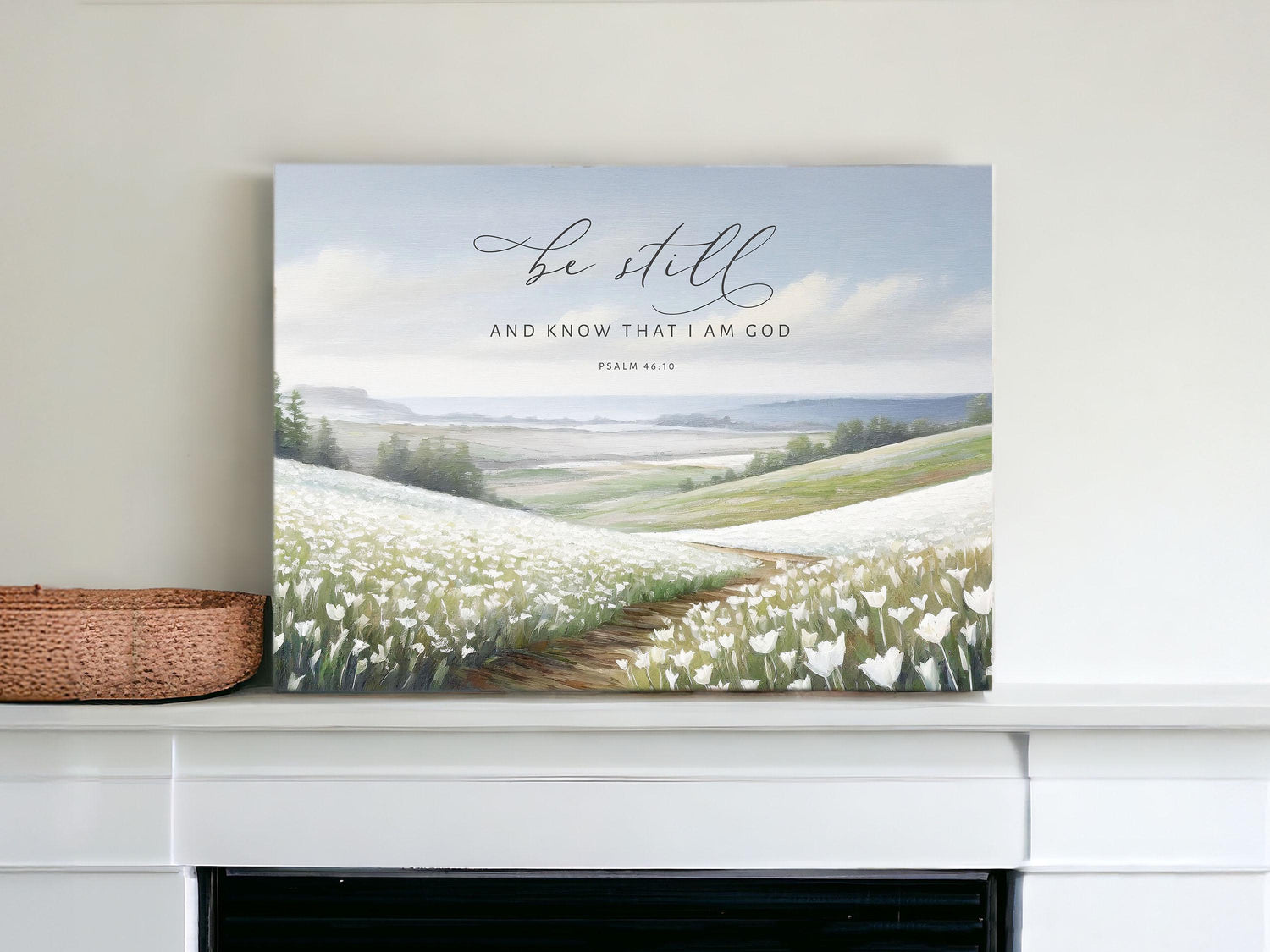 Christian Wall Art | Be Still And Know That I Am God | Modern Landscape Wall Art | Art Print | Scripture Wall Art | Home Decor | Psalm 46:10