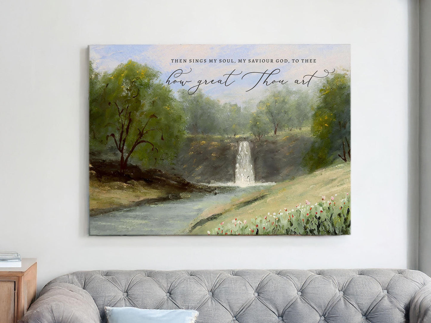 Christian Wall Art | How Great Thou Art | Modern Landscape Wall Art | Art Print | Scripture Wall Art | Home Decor | Then sings my soul