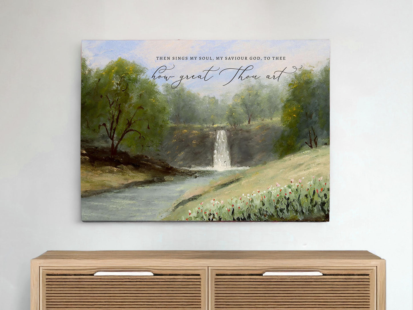 Christian Wall Art | How Great Thou Art | Modern Landscape Wall Art | Art Print | Scripture Wall Art | Home Decor | Then sings my soul