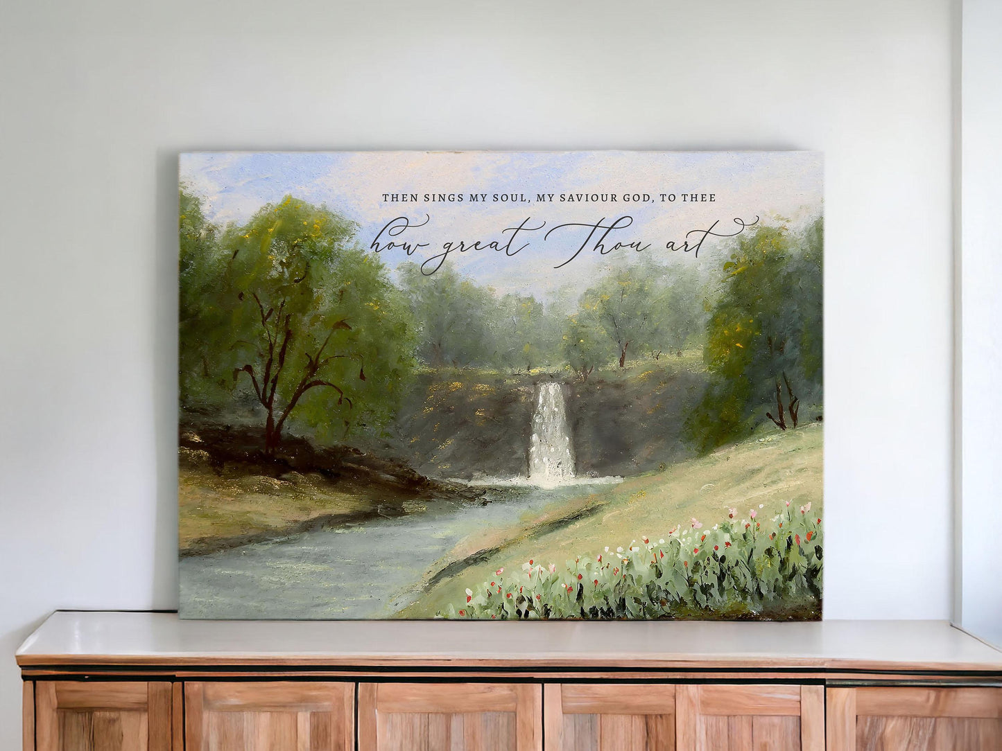 Christian Wall Art | How Great Thou Art | Modern Landscape Wall Art | Art Print | Scripture Wall Art | Home Decor | Then sings my soul