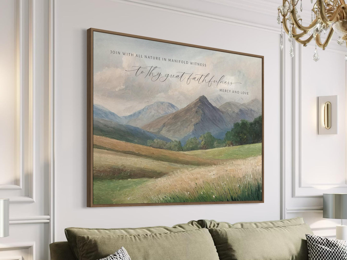 Christian Wall Art | To Thy Great Faithfulness | Modern Landscape Wall Art | Vintage Art Print | Scripture Wall Art | Christian Home Decor