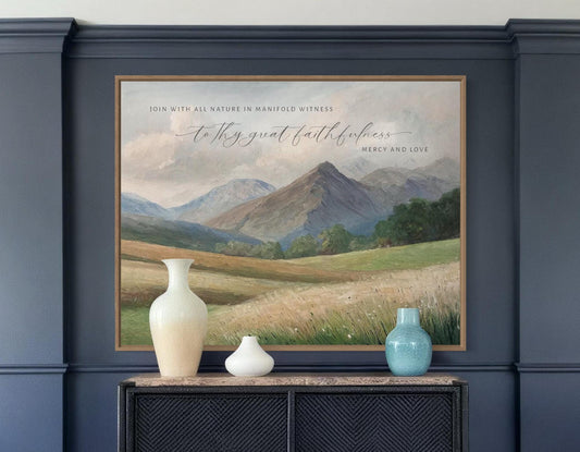 Christian Wall Art | To Thy Great Faithfulness | Modern Landscape Wall Art | Vintage Art Print | Scripture Wall Art | Christian Home Decor