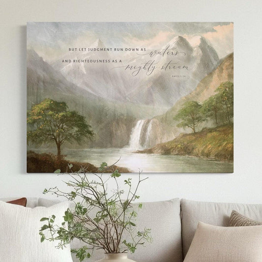 Righteousness As A Mighty Stream | Modern Landscape Wall Art | Amos 5:24