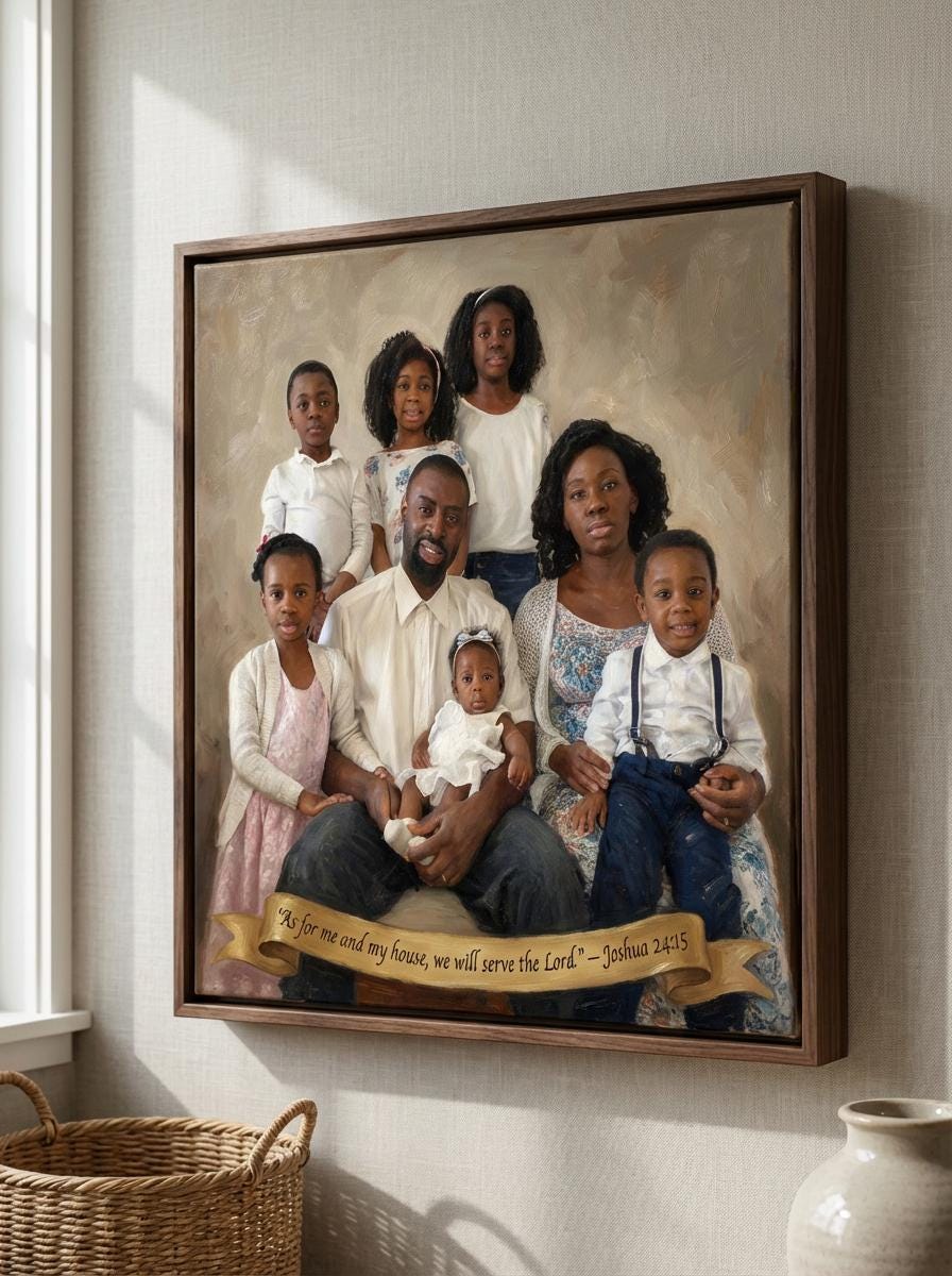 Custom Family Oil Painting From Photo • Keepsake Canvas Wrap • Personalized Portrait • Christmas Gift