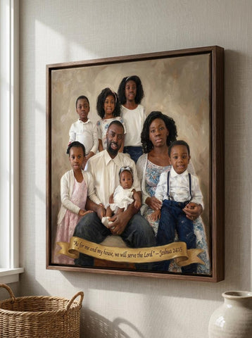 Custom Family Oil Painting From Photo • Keepsake Canvas Wrap • Personalized Portrait • Christmas Gift