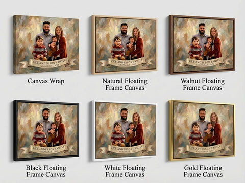 Custom Family Oil Painting From Photo • Keepsake Canvas Wrap • Personalized Portrait • Christmas Gift