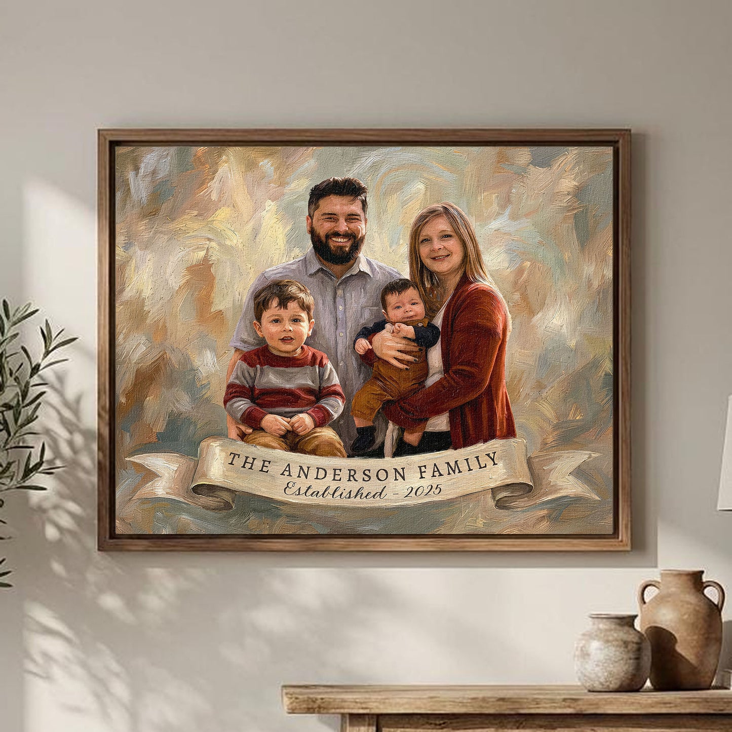 Custom Family Oil Painting From Photo • Keepsake Canvas Wrap