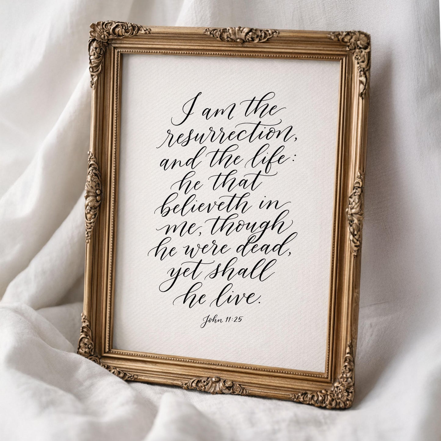 I Am the Resurrection and the Life – John 11:25 | Easter Christian Wall Art Printable