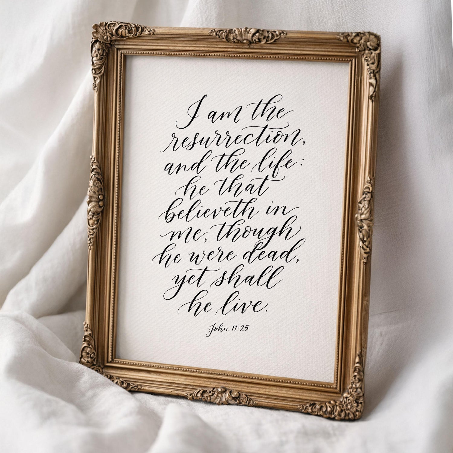 I Am the Resurrection and the Life – John 11:25 | Easter Christian Wall Art Printable