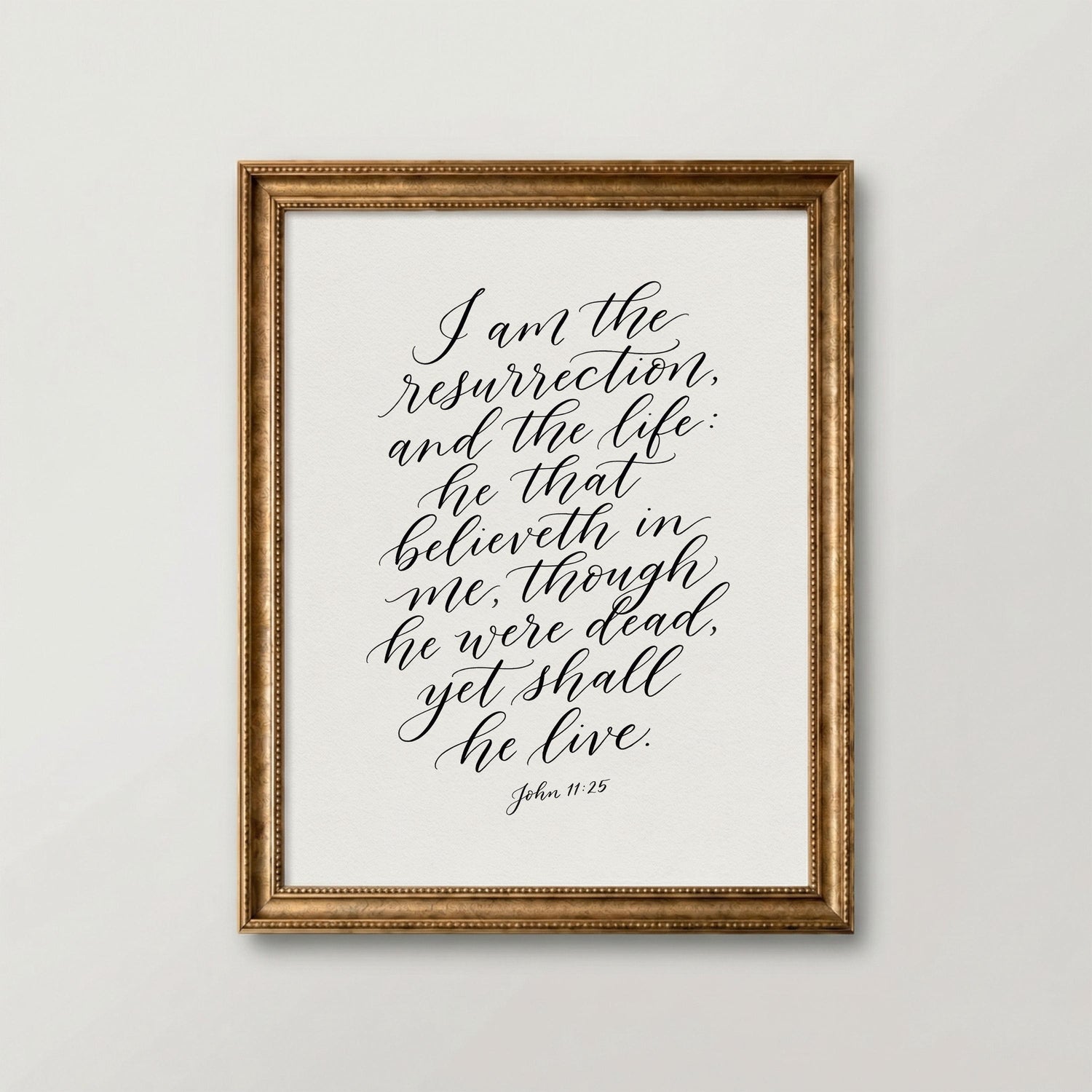 I Am the Resurrection and the Life – John 11:25 | Easter Christian Wall Art Printable