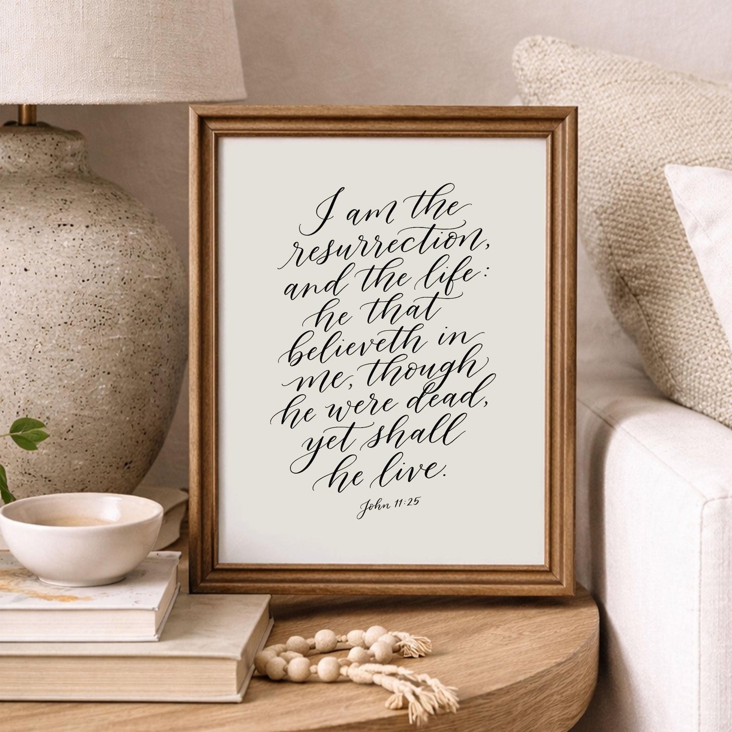 I Am the Resurrection and the Life – John 11:25 | Easter Christian Wall Art Printable