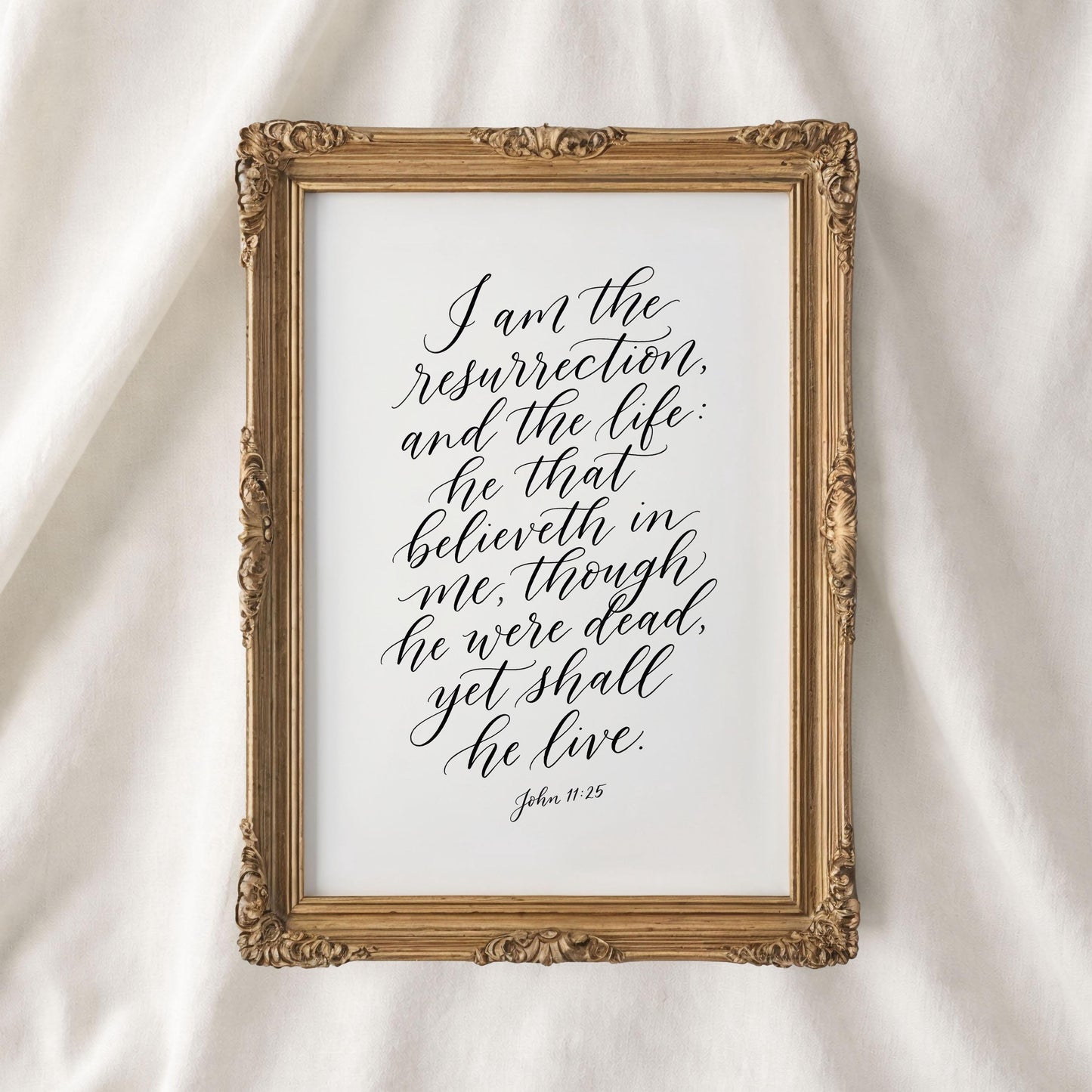 I Am the Resurrection and the Life – John 11:25 | Easter Christian Wall Art Printable