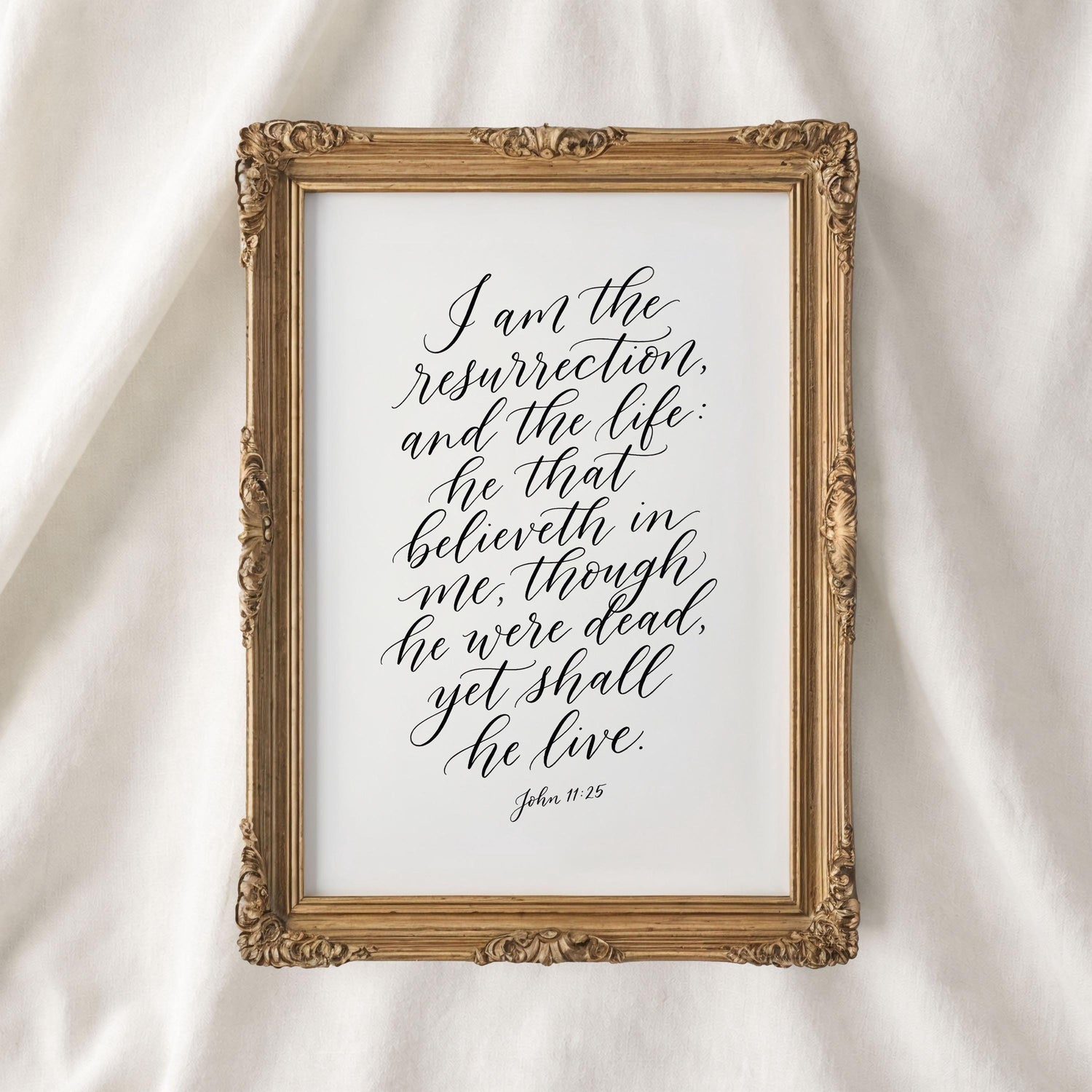 I Am the Resurrection and the Life – John 11:25 | Easter Christian Wall Art Printable