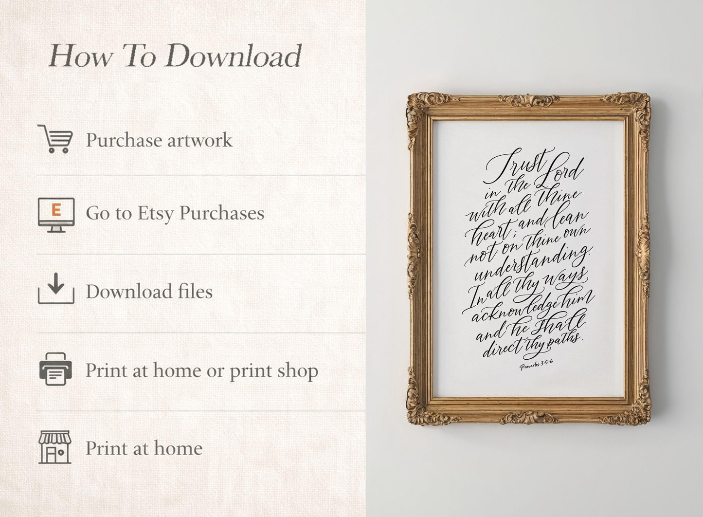 Trust In The Lord | Christian Scripture Wall Art | Digital Download