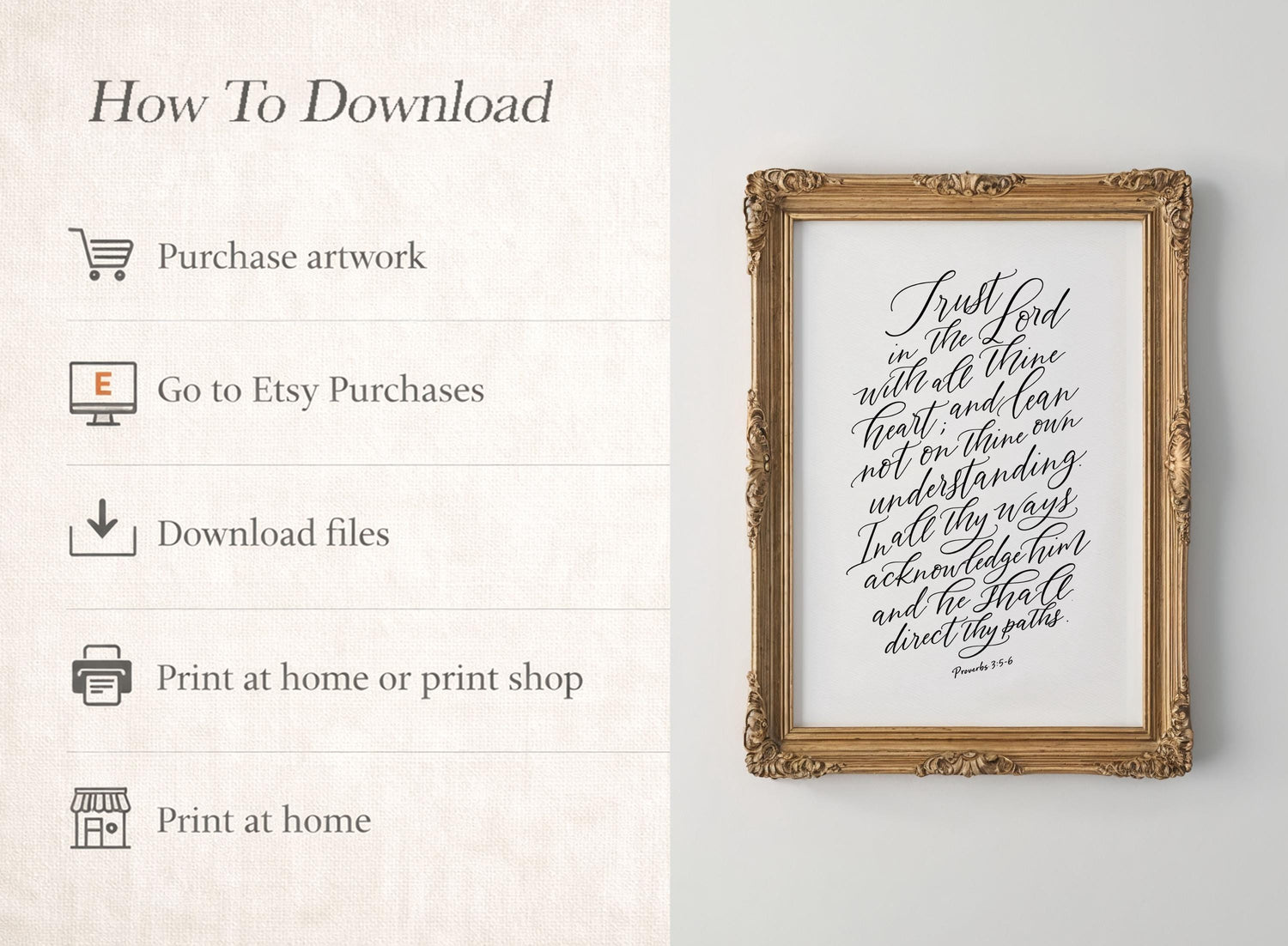 Trust In The Lord | Christian Scripture Wall Art | Digital Download
