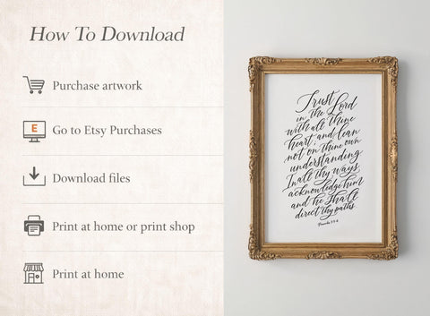 Trust In The Lord | Christian Scripture Wall Art | Digital Download