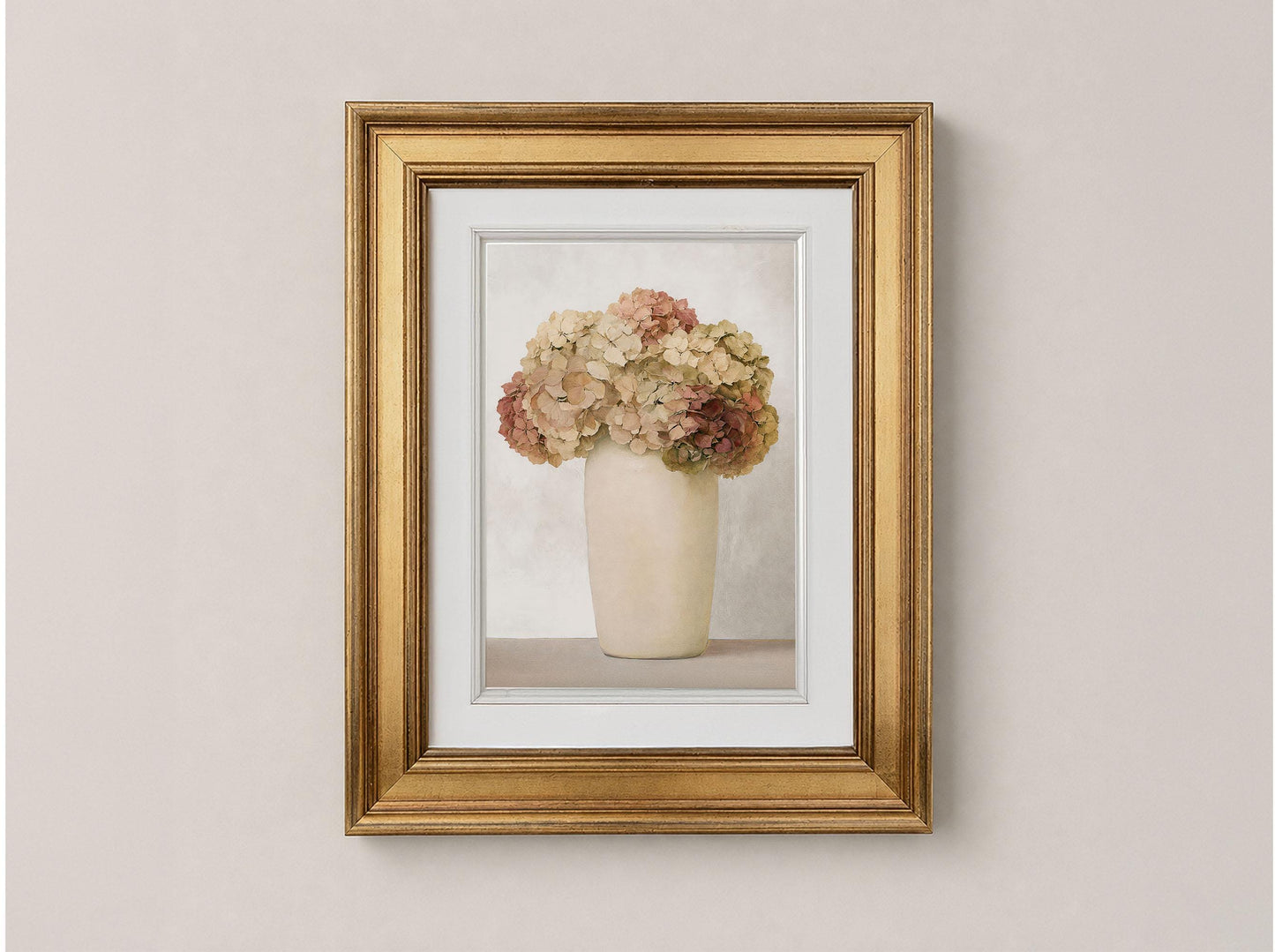 Vintage Hydrangea Botanical Print, Neutral Floral Art, Cottagecore Wall Decor (Digital Download)