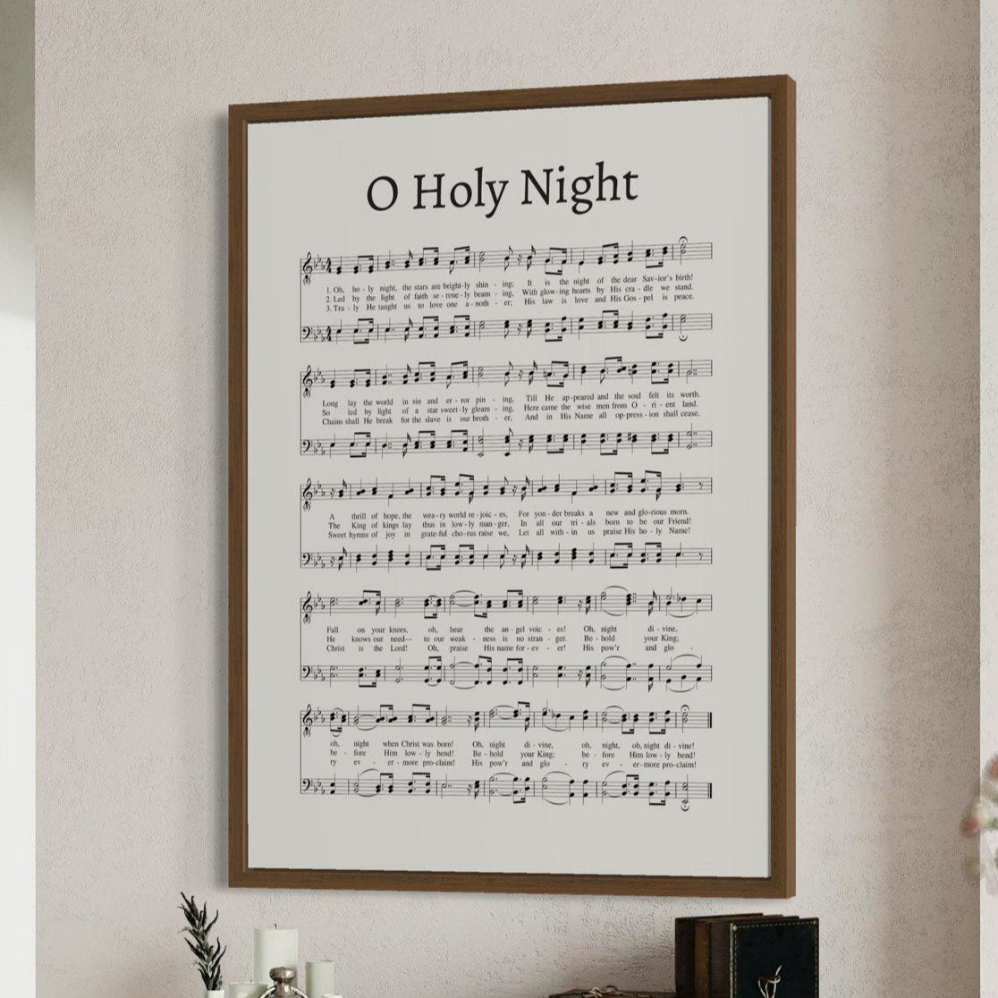 O Holy Night Hymn Christmas Canvas Wall Art