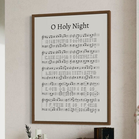 O Holy Night Hymn Christmas Canvas Wall Art
