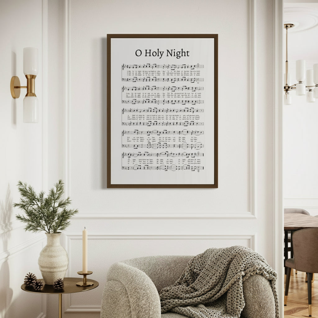 O Holy Night Hymn Christmas Canvas Wall Art