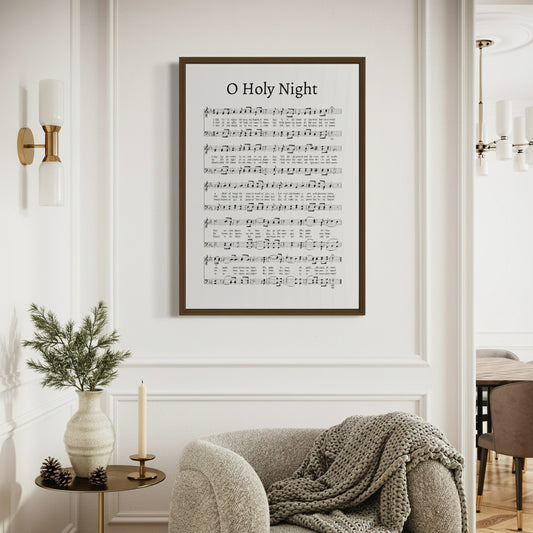 O Holy Night Hymn Christmas Canvas Wall Art