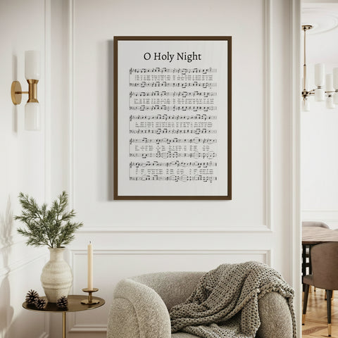 O Holy Night Hymn Christmas Canvas Wall Art
