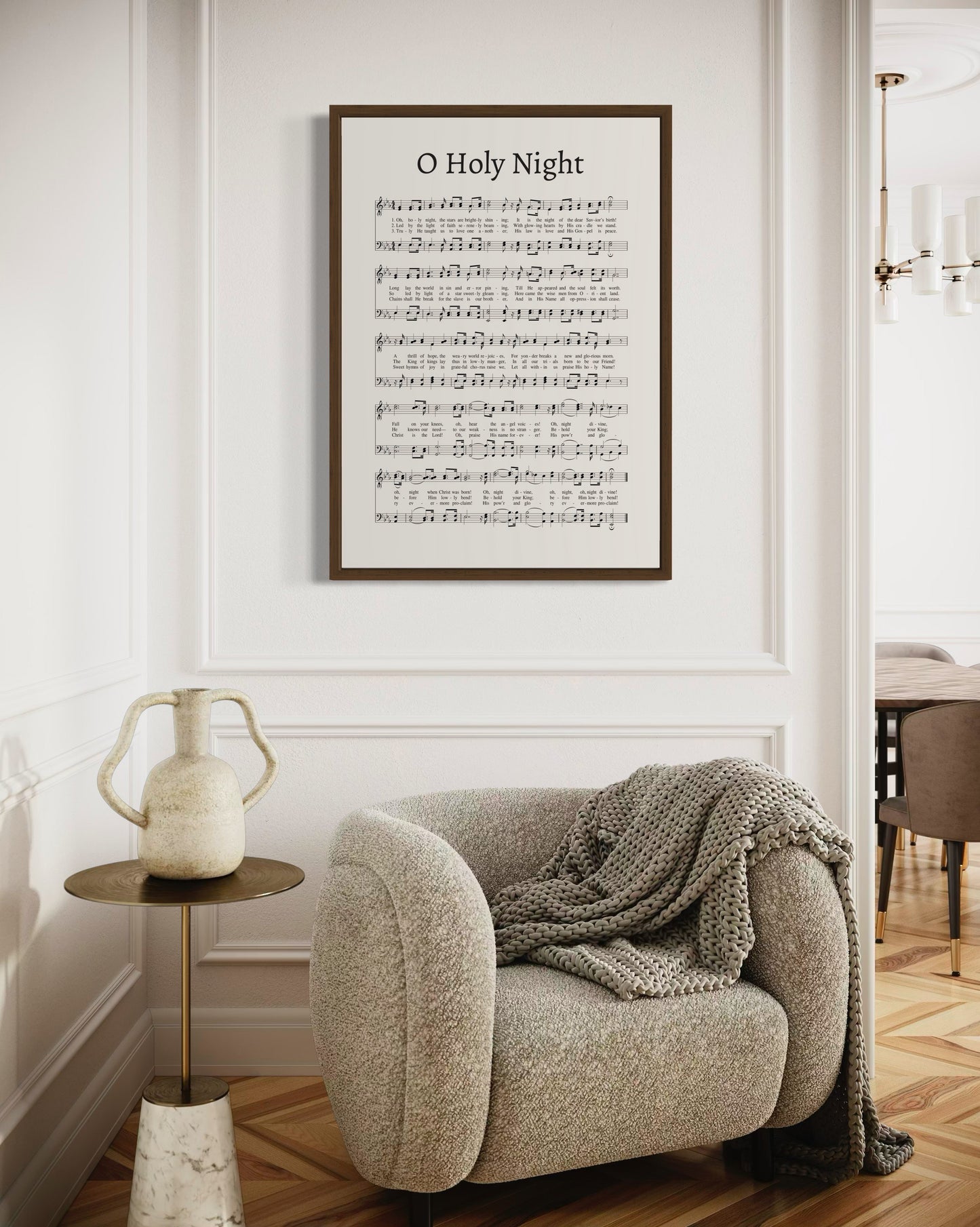 O Holy Night Hymn Christmas Canvas Wall Art