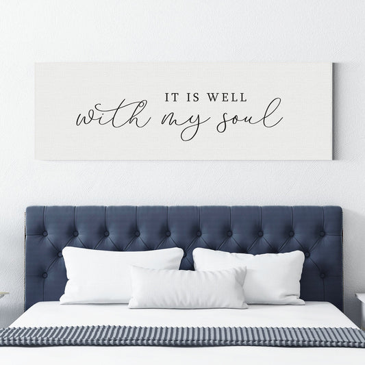 It Is Well With My Soul Sign, Hymn Canvas Wall Art, | Framed Christian Wall art Sign | Canvas Wall Art Sign - Forever Written