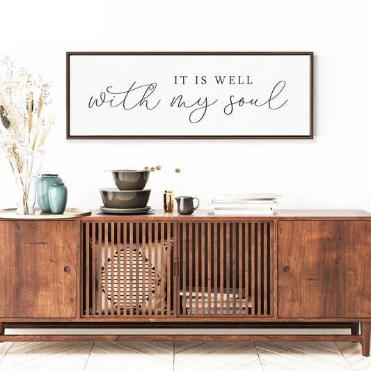It Is Well With My Soul Sign, Hymn Canvas Wall Art, | Framed Christian Wall art Sign | Canvas Wall Art Sign - Forever Written