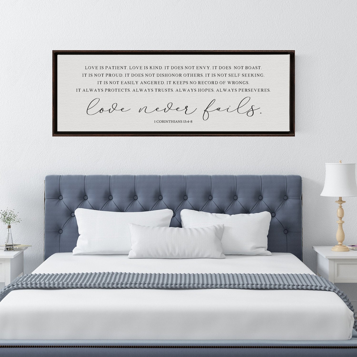 Love Never Fails Love Sign, Scripture Canvas Wall Art, | 1 Corinthians 13:4-8, Bible Verse Sign, Classic Wall Art Sign - Forever Written