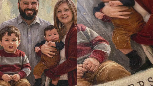 Custom Family Oil Painting From Photo • Keepsake Canvas Wrap • Personalized Portrait • Christmas Gift