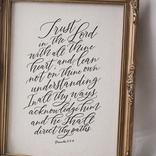 Trust In The Lord | Christian Scripture Wall Art | Digital Download